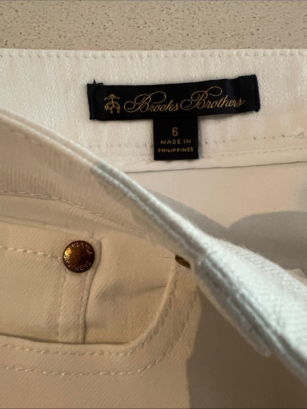 Brooks Brothers White Denim Ankle Jean Size 6. Like New. - Picture 5 of 10